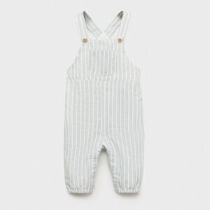 Mango Striped Cotton Dungarees, 9-12M, Like New